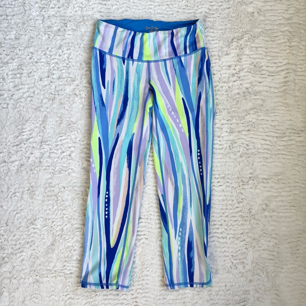 Lilly Pulitzer Luxletic Weekender Leggings XS Shore Perfection Neon Multicolor